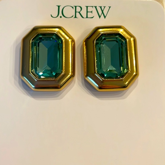 J. Crew Green Crystal Earrings NWT - Picture 13 of 16